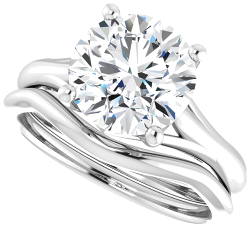 Sužadėtuvių Žiedas „Solitaire“ 14k white gold Round 9mm (10)