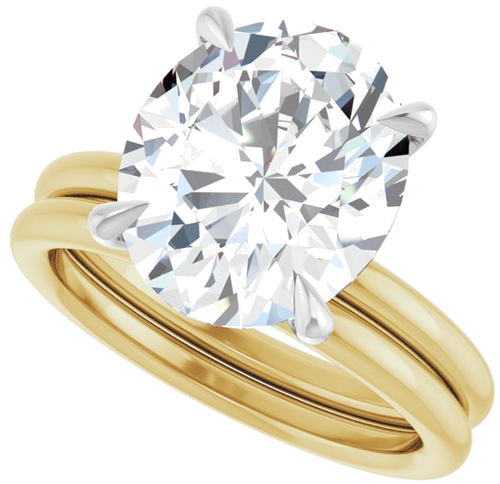 Sužadėtuvių Žiedas „Claw-Prong Solitaire“ 14k yellow/white gold Oval 12mm x 10mm (10)
