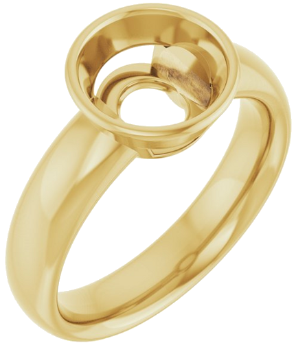 Sužadėtuvių Žiedas „Bezel-Set Solitaire“ 585 Geltonojo Aukso Round 8.2mm (1)