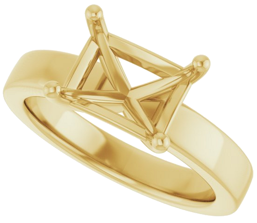 Sužadėtuvių Žiedas „Solitaire“ 585 Geltonojo Aukso Emerald 9mm x 7mm (5)