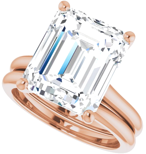 Sužadėtuvių Žiedas „Accented“ 14k rose gold Emerald 12mm x 10mm (10)