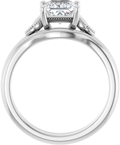 Sužadėtuvių Žiedas „Solitaire“ 10k white gold Square 5.5mm (7)