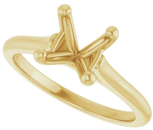14K Yellow 7 mm Cushion Solitaire Engagement Ring Mounting (5)