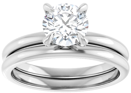 10K White  6.5 mm Round Solitaire Engagement Ring Mounting (8)