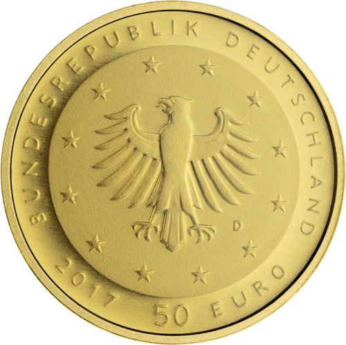 2017 Германия 500-летие Реформации 50 евро золотая монета (2)