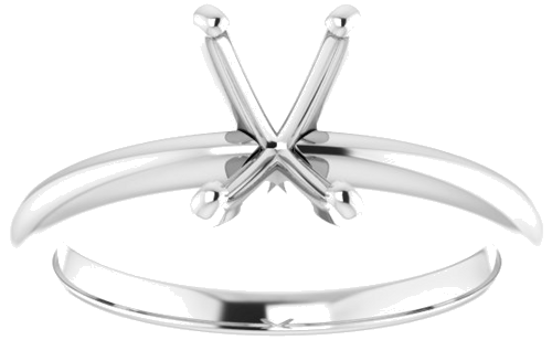 14K White  7x5 mm Emerald Solitaire Engagement Ring Mounting (3)