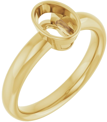 Sužadėtuvių Žiedas „Bezel-Set Solitaire“ 10k yellow gold Oval 7mm x 5mm (1)