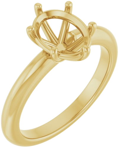 Sužadėtuvių Žiedas 14k yellow gold Oval 9mm x 7mm (1)
