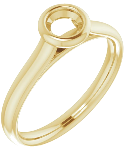14K Yellow  4.4 mm Round Solitaire Engagement Ring Mounting (1)