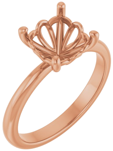 Sužadėtuvių Žiedas 14k rose gold Cushion 8mm (1)