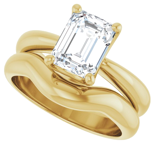Sužadėtuvių Žiedas „Solitaire Crown-Inspired“ 14k yellow gold Emerald 8mm x 6mm (10)