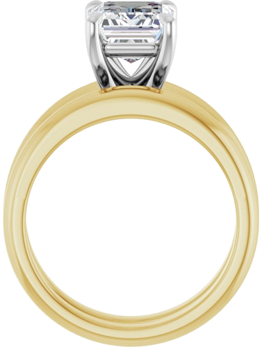 14K Yellow White 9x7 mm Emerald Solitaire Engagement Ring Mounting (7)