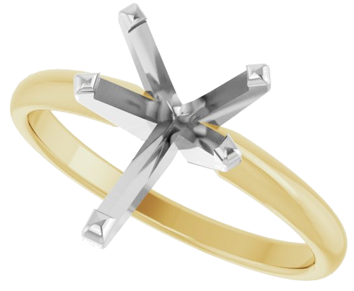 Sužadėtuvių Žiedas „Solitaire“ 14k yellow/white gold Pear 11mm x 7mm (5)