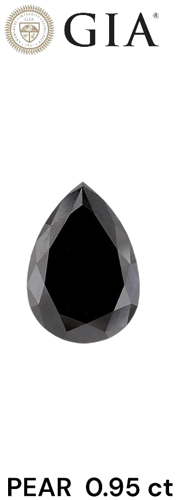 0.95 carat Fancy Black-VVS2 Natūralus Pear Deimantas (1)