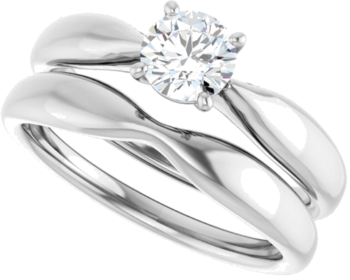 14K White  5.2 mm Round Solitaire Engagement Ring Mounting (10)