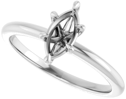 Sužadėtuvių Žiedas „Claw-Prong“ 14k white gold Marquise 8mm x 4mm (5)