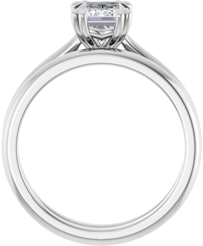 Sužadėtuvių Žiedas „Double Claw-Prong“ 14k white gold Emerald 7mm x 5mm (7)