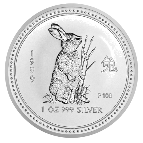 1 oz Kiškio metai 1999 (Lunar I) Australija sidabrinė moneta (1)