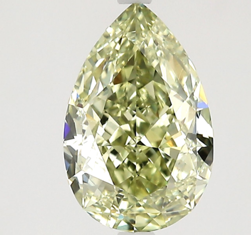 1.5 carat Fancy Green Yellow-VS1 Natūralus Pear Deimantas (1)