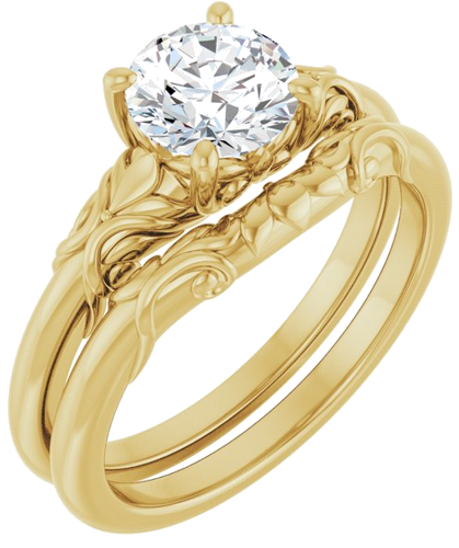 Sužadėtuvių Žiedas „Solitaire“ 14k yellow gold Round 6.5mm (6)