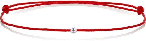 Red thread bracelet with a gold bead and ruby (1)
