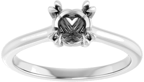 Sužadėtuvių Žiedas „Double Claw-Prong“ 950 Platinos Round 6mm (3)
