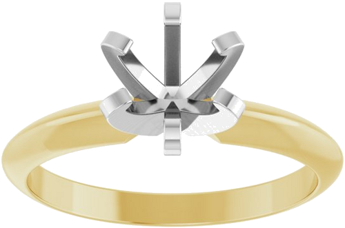 Sužadėtuvių Žiedas „Lightweight Claw-Prong Solitaire“ 14k yellow/white gold Round 5.8mm (3)