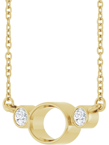 Pakabukas „Accented“ 14k yellow gold Oval 7mm x 5mm (2)