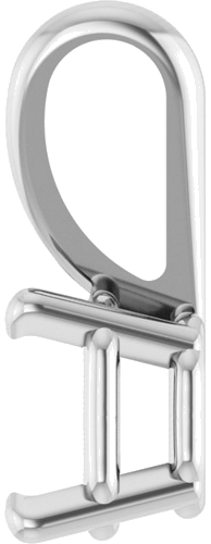Pakabukas „Solitaire“ 14k white gold Asscher 5.5mm (3)