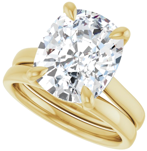 Sužadėtuvių Žiedas „Claw-Prong Solitaire“ 14k yellow gold Elongated Cushion 12mm x 10mm (9)