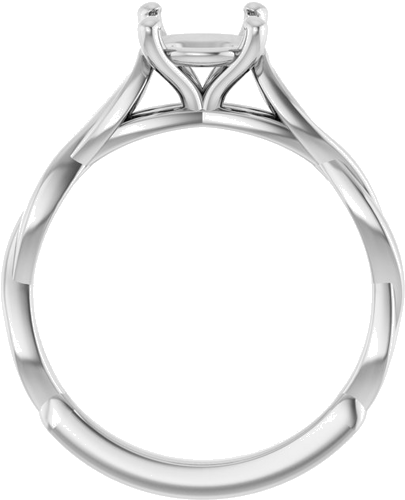 Sužadėtuvių Žiedas „Infinity-Inspired“ 14k white gold Round 7mm (2)