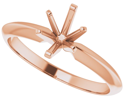 14K Rose 7x5 mm Oval 6-Prong Solitaire Engagement Ring Mounting (5)