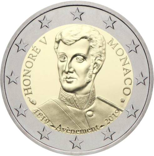 2019 Monaco Prince Honore V 2 euro coin (1)