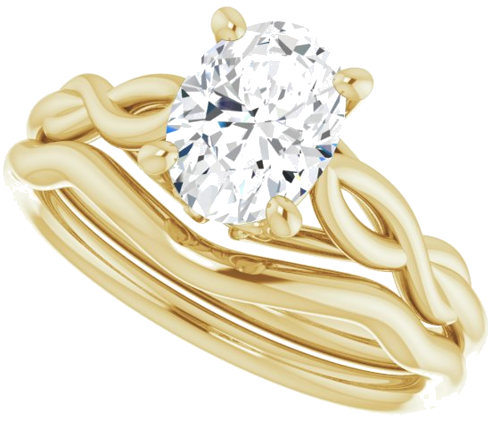 Sužadėtuvių Žiedas „Solitaire“ 585 Geltonojo Aukso Oval 8mm x 6mm (10)