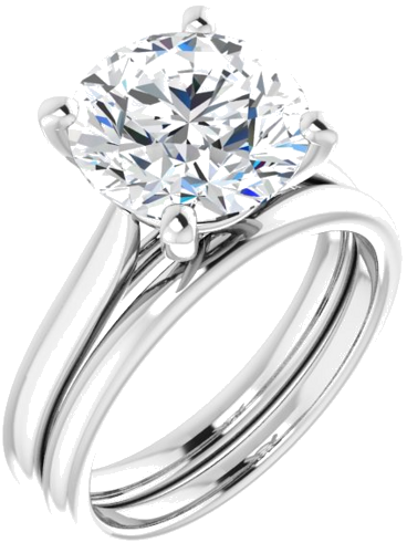 Platinum 10 mm Round Engagement Ring Mounting (6)