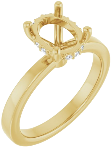 Sužadėtuvių Žiedas „Hidden Halo-Style“ 14k yellow gold Oval 9mm x 7mm (1)