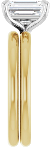 Sužadėtuvių Žiedas „Solitaire“ 750 Baltojo Ir Geltonojo Aukso Emerald 8mm x 6mm (9)