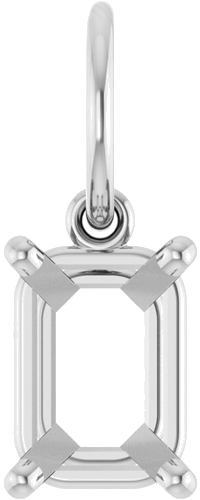 Pakabukas „Solitaire Charm“ 14k white gold Emerald 7mm x 5mm (1)
