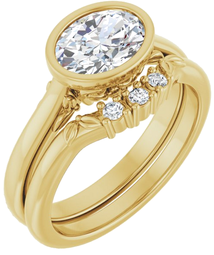 Sužadėtuvių Žiedas „Bezel-Set“ 14k yellow gold Oval 8mm x 6mm (6)