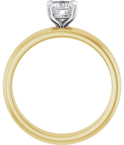 Sužadėtuvių Žiedas „Solitaire“ 14k yellow/white gold Cushion 5mm (7)