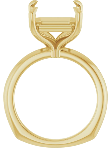 Sužadėtuvių Žiedas „Claw-Prong Euro Shank“ 14k yellow gold Emerald 13mm x 11mm (2)