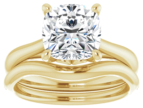 Sužadėtuvių Žiedas „Solitaire“ 14k yellow gold Cushion 8mm (8)
