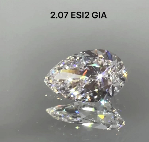 2.07 carat E-SI2 Natūralus Pear Deimantas (1)