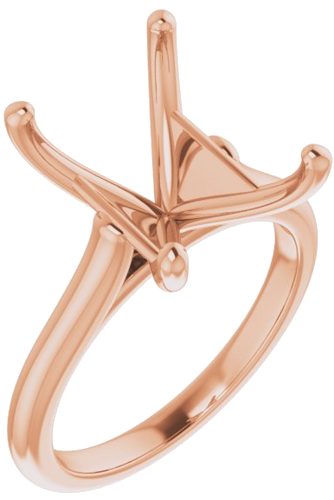 Sužadėtuvių Žiedas „Accented“ 14k rose gold Emerald 12mm x 10mm (1)