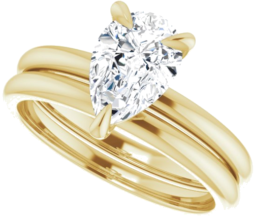Sužadėtuvių Žiedas „Solitaire“ 585 Geltonojo Aukso Pear Shape 9mm x 6mm (10)