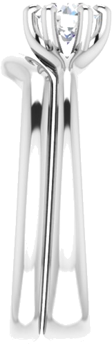 Sužadėtuvių Žiedas „Solitaire“ 585 Baltojo Aukso Round 4.8mm (9)