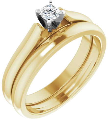 Sužadėtuvių Žiedas „Solitaire“ 14k yellow/white gold Round 3.2mm (5)