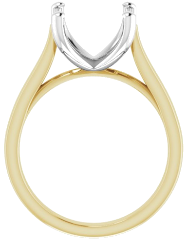 14K Yellow   White 10x10 mm Cushion Engagement Ring Mounting (2)