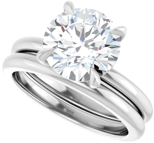 Sužadėtuvių Žiedas „Claw-Prong“ 14k white gold Round 9mm (10)