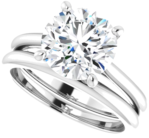 14K White 9 mm Round Solitaire Engagement Ring Mounting (10)